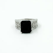 925 Silver Black Onyx Statement Ring with Designer Filigree Band