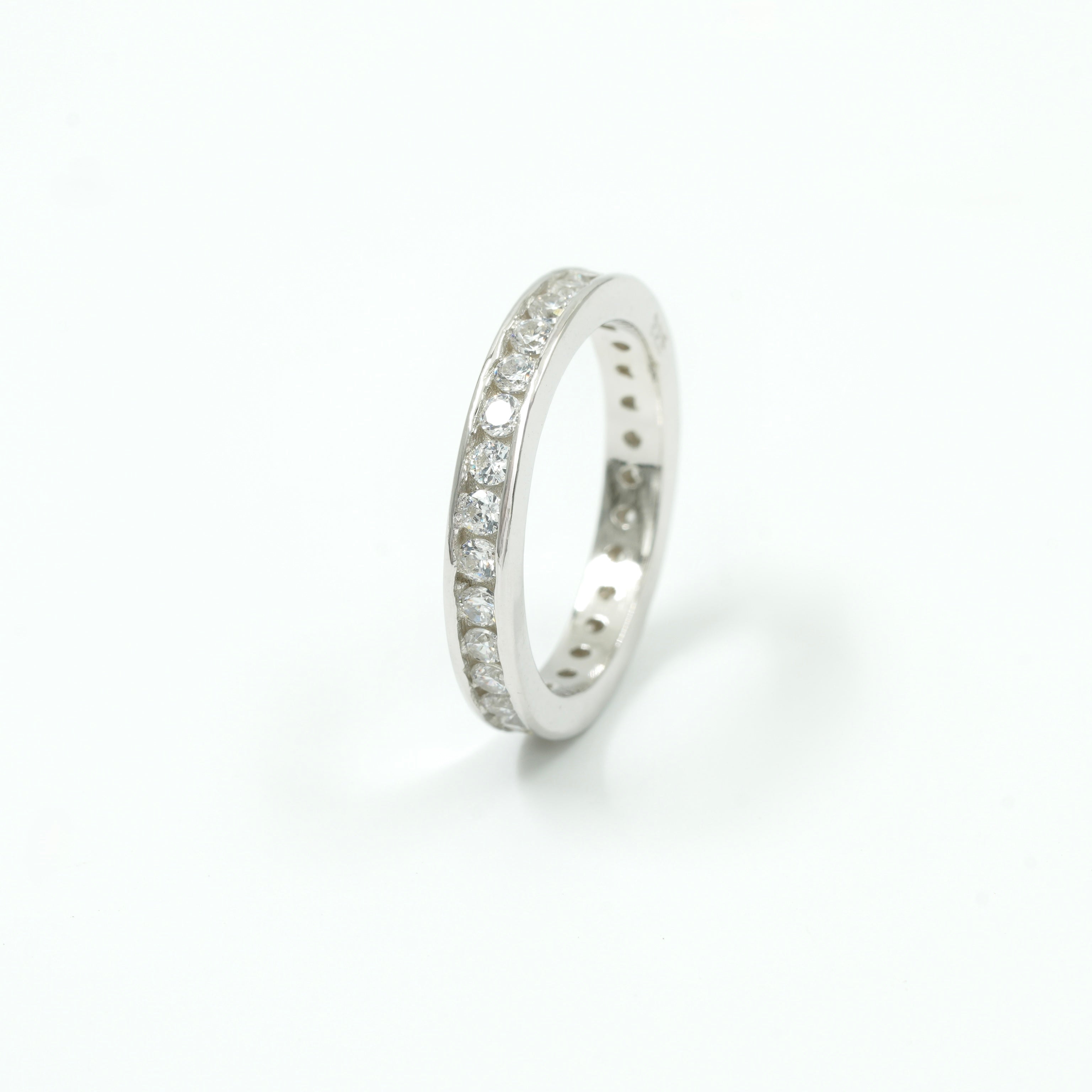 925 Sterling Silver Channel-Set Eternity Band Ring