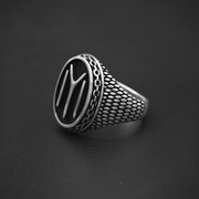 IYI Symbol Oxidised Silver Ring for Men – 925 Sterling Silver
