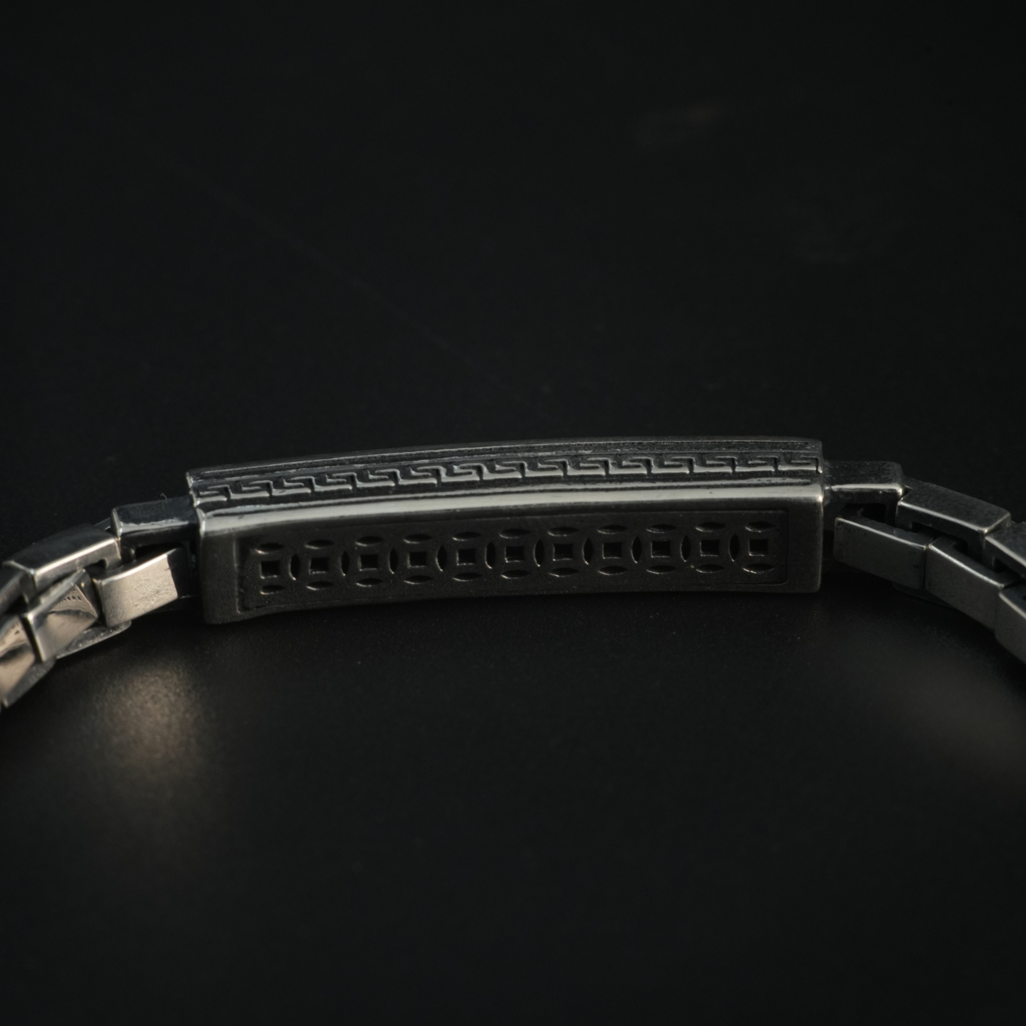 Greek Pattern Link Bracelet – 925 Sterling Silver