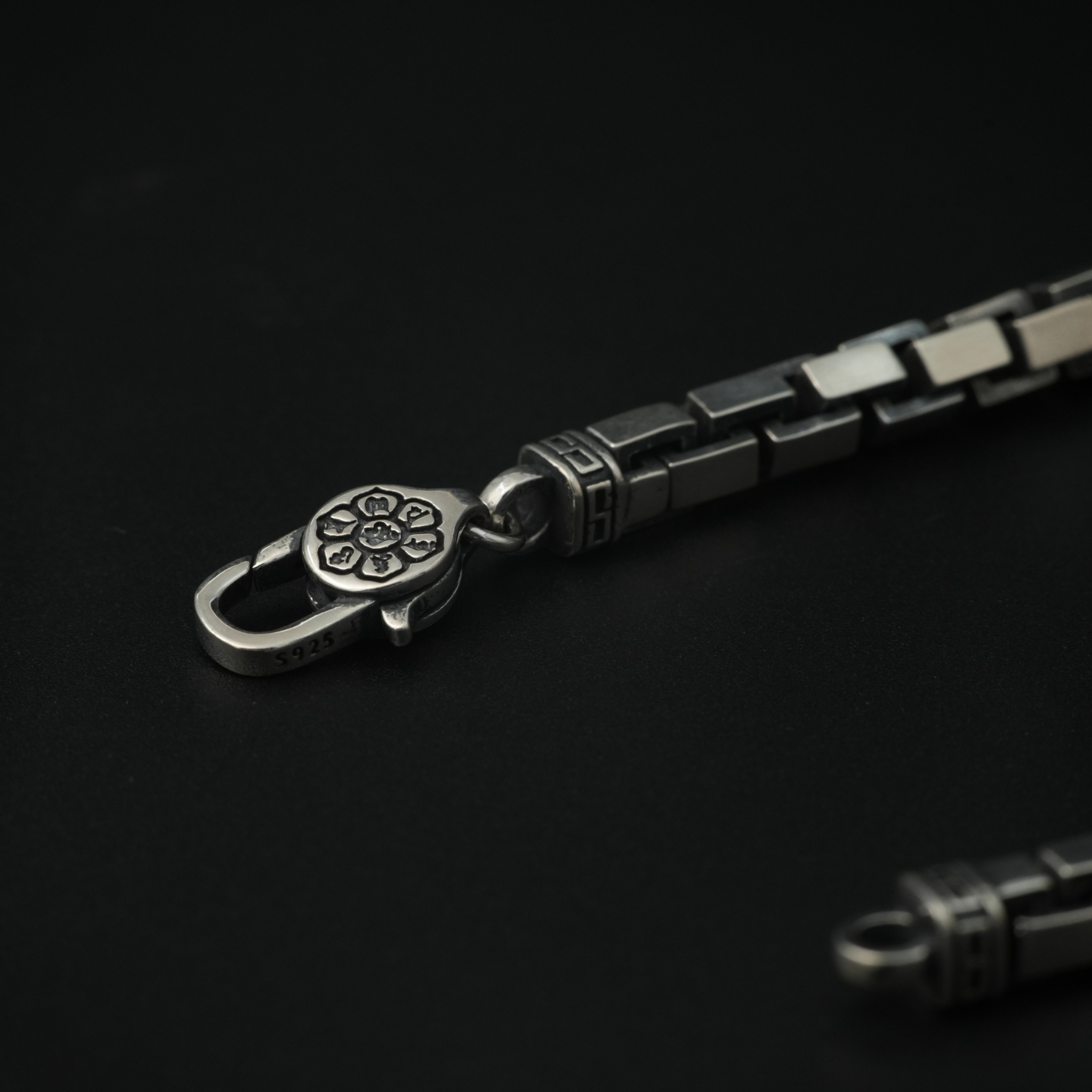 Greek Pattern Link Bracelet – 925 Sterling Silver