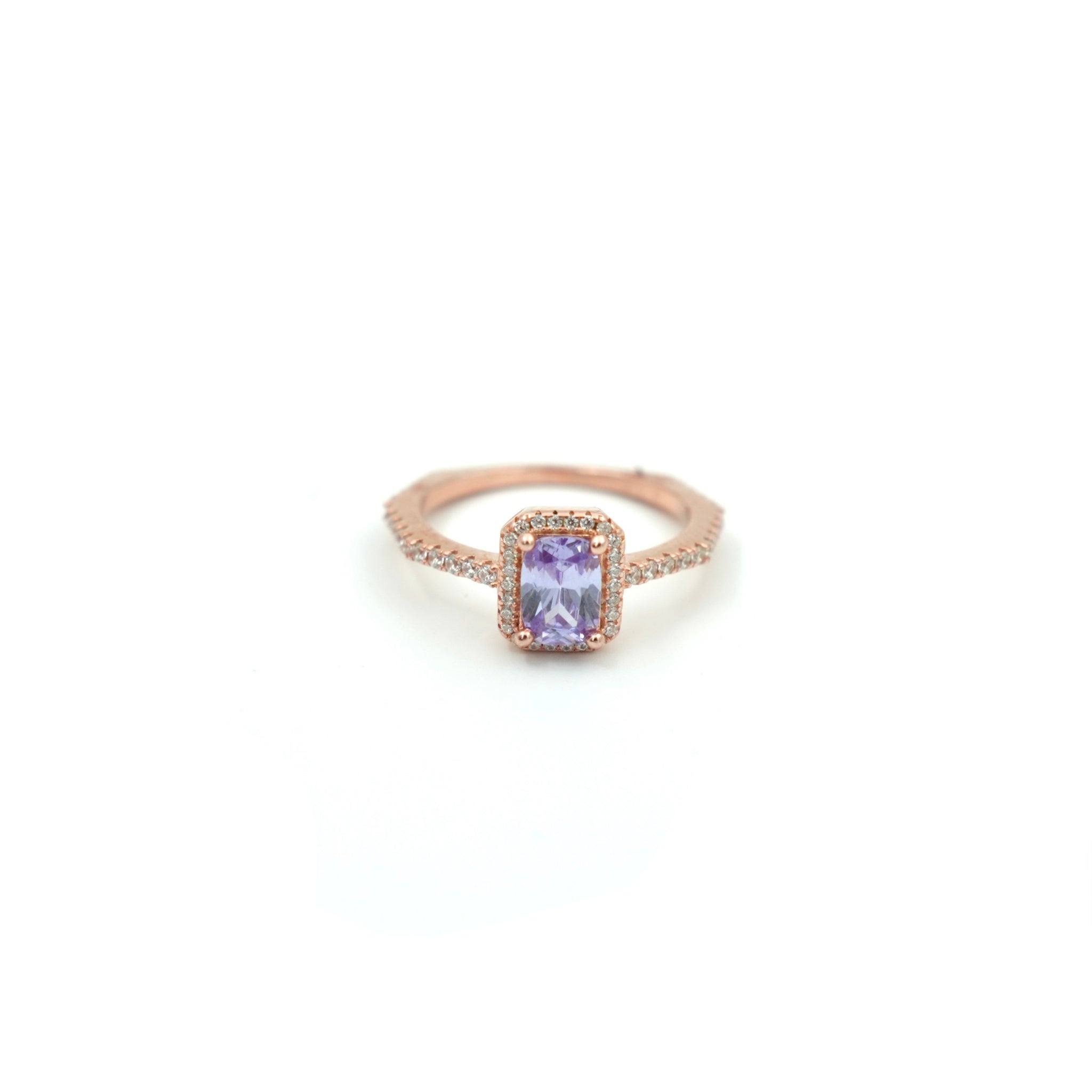 Rose Gold Statement Ring – 925 Silver with Sparkling CZ