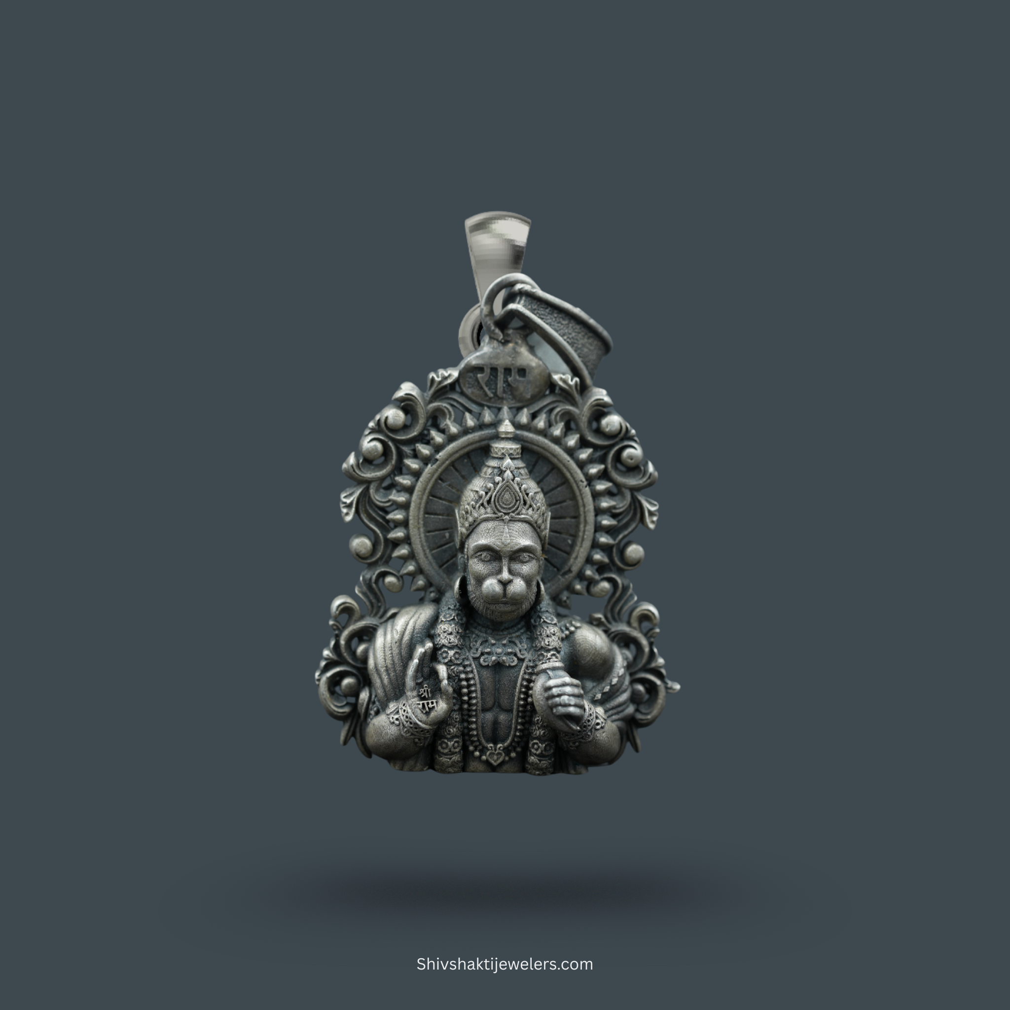 925 Sterling Silver Lord Hanuman Ji Pendant – Warrior Pose Devotional Jewellery