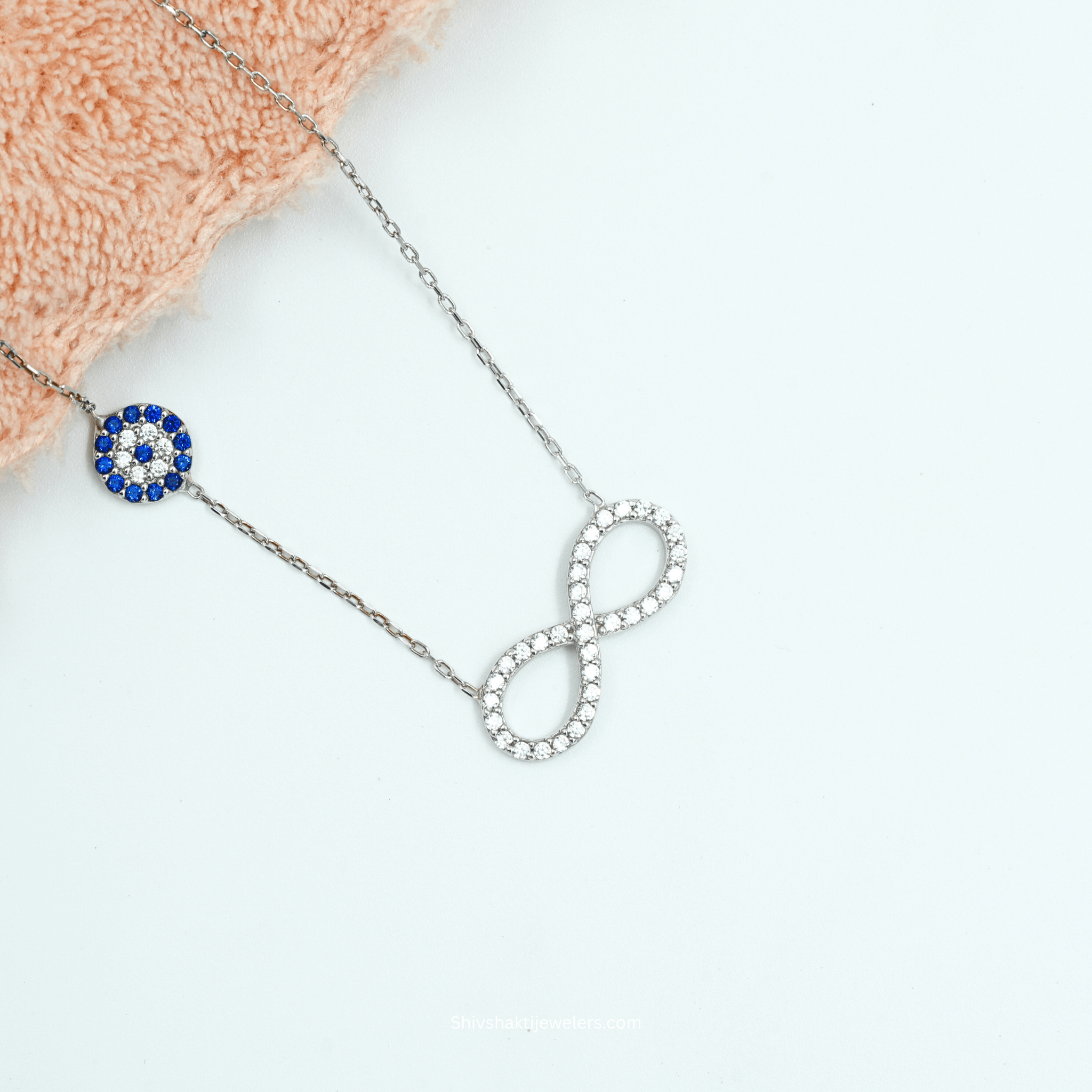 925 Silver Infinity & Evil Eye Pendant Necklace – Protective Spiritual Jewellery
