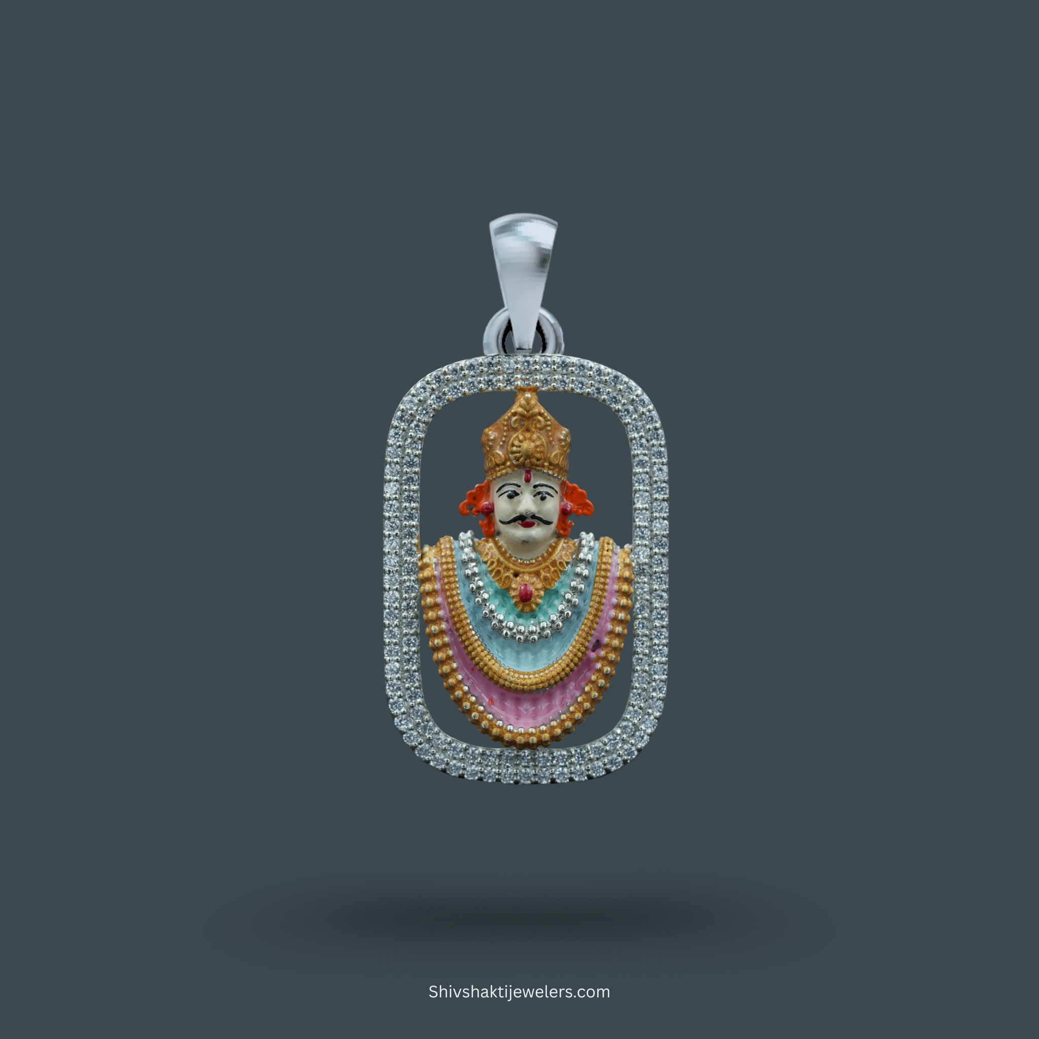 SSJ 925 Sterling Silver Khatu Shyam Ji Pendant – Devotional Jewellery for Men & Women