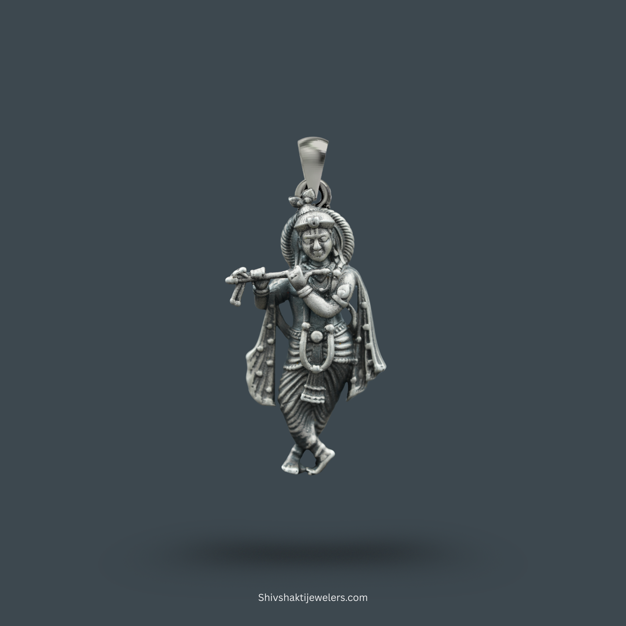925 Sterling Silver Krishna Ji Pendant – Flute Pose Devotional Jewellery