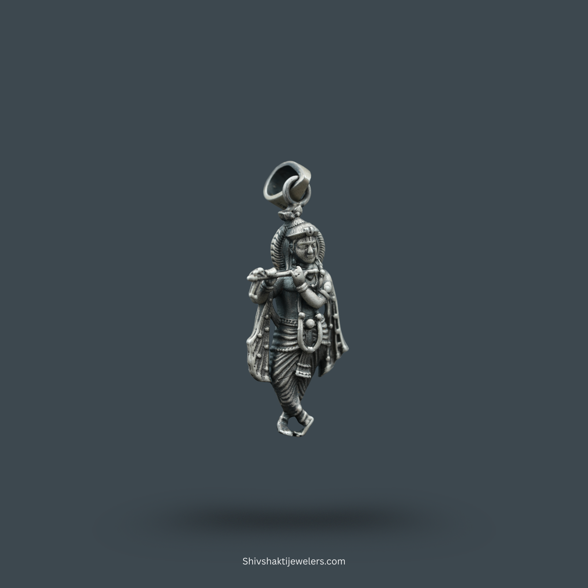 925 Sterling Silver Krishna Ji Pendant – Flute Pose Devotional Jewellery