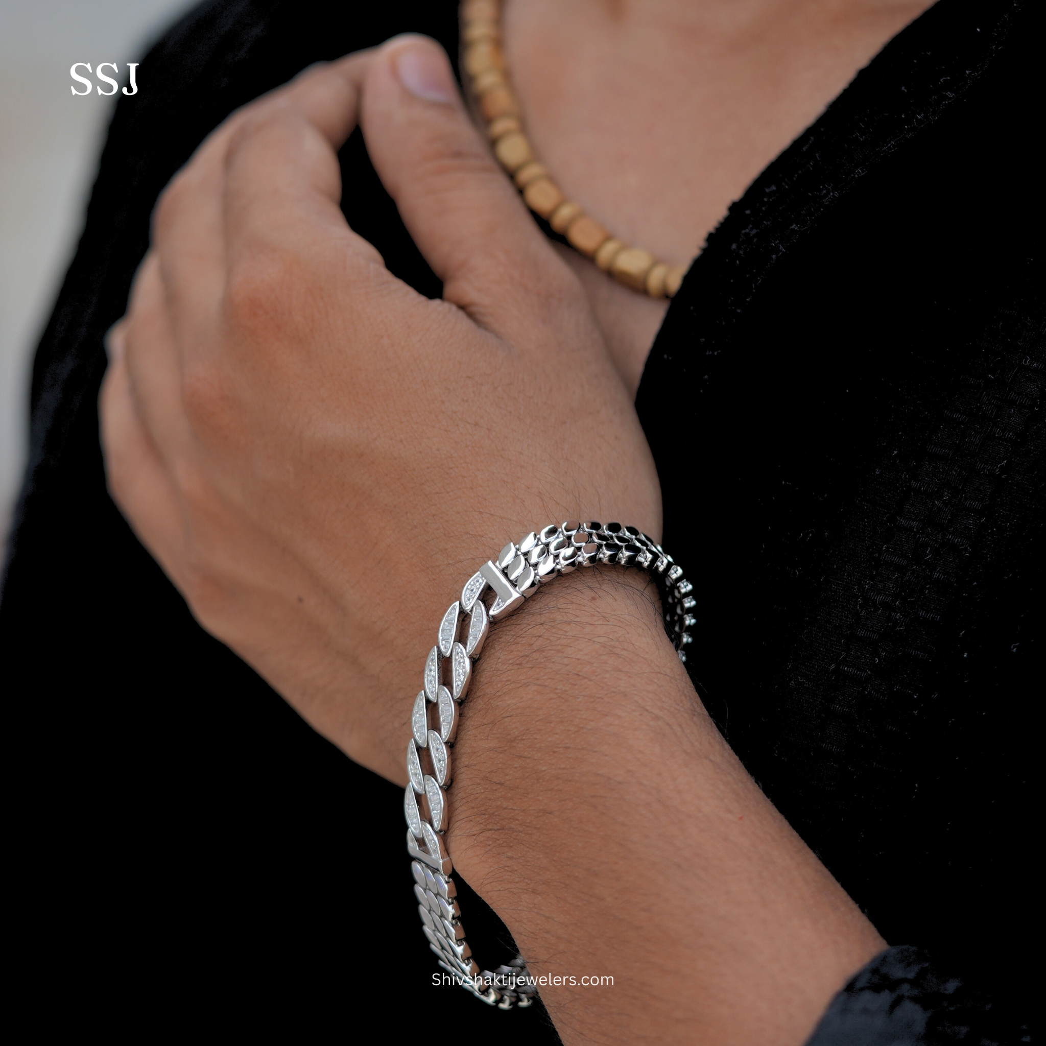 925 Silver Men’s Heavy Curb Chain Bracelet – Hallmarked Stylish Kada for Men India
