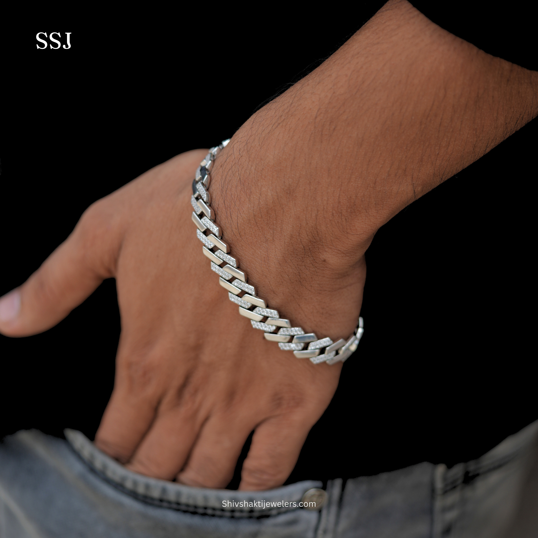 925 Silver Men’s Cuban Link Bracelet – Stylish Daily & Party Wear Jewellery by Shiv Shakti Jewellers