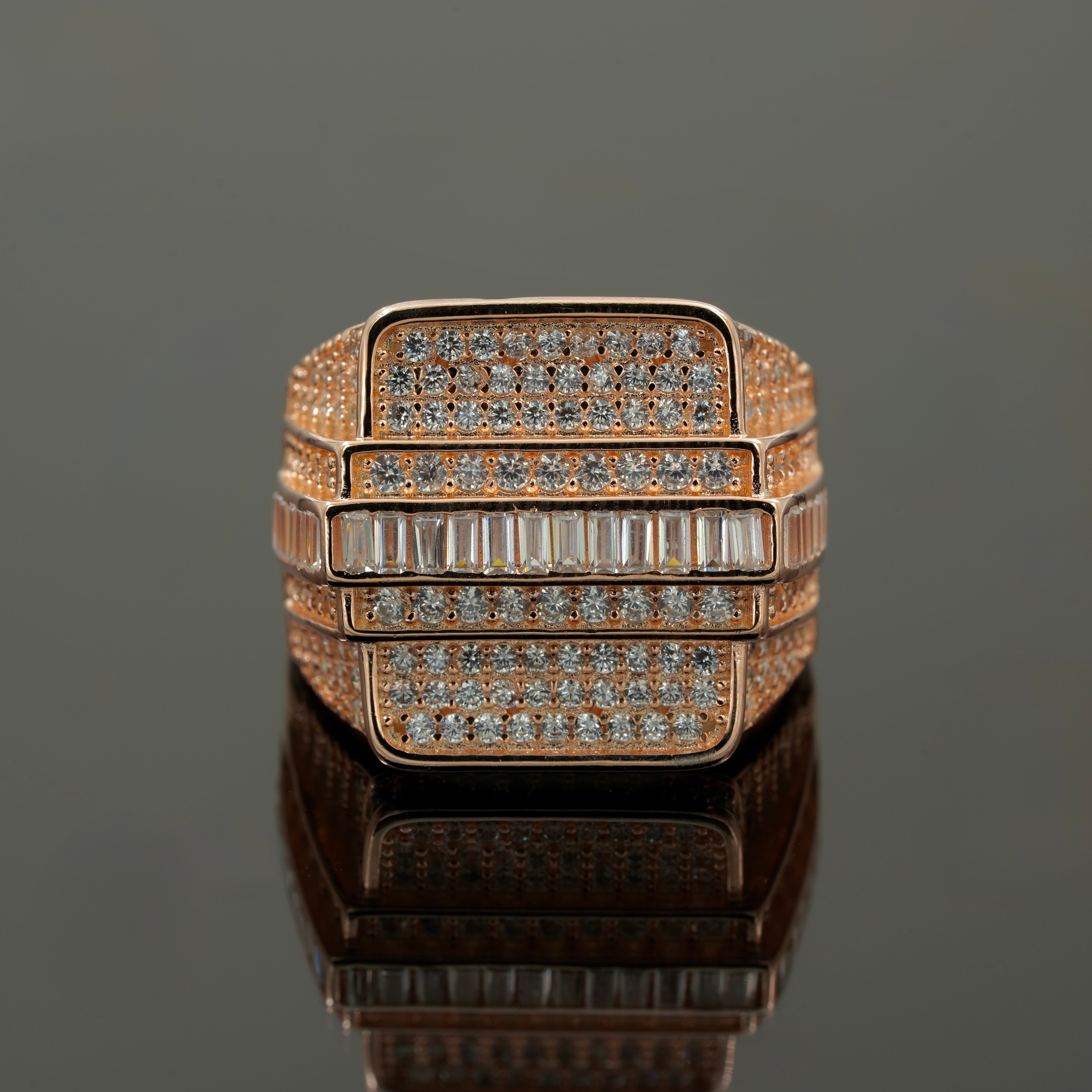 Luxury Rose Gold Men’s Diamond Ring – Bold Statement 925 Silver Jewellery