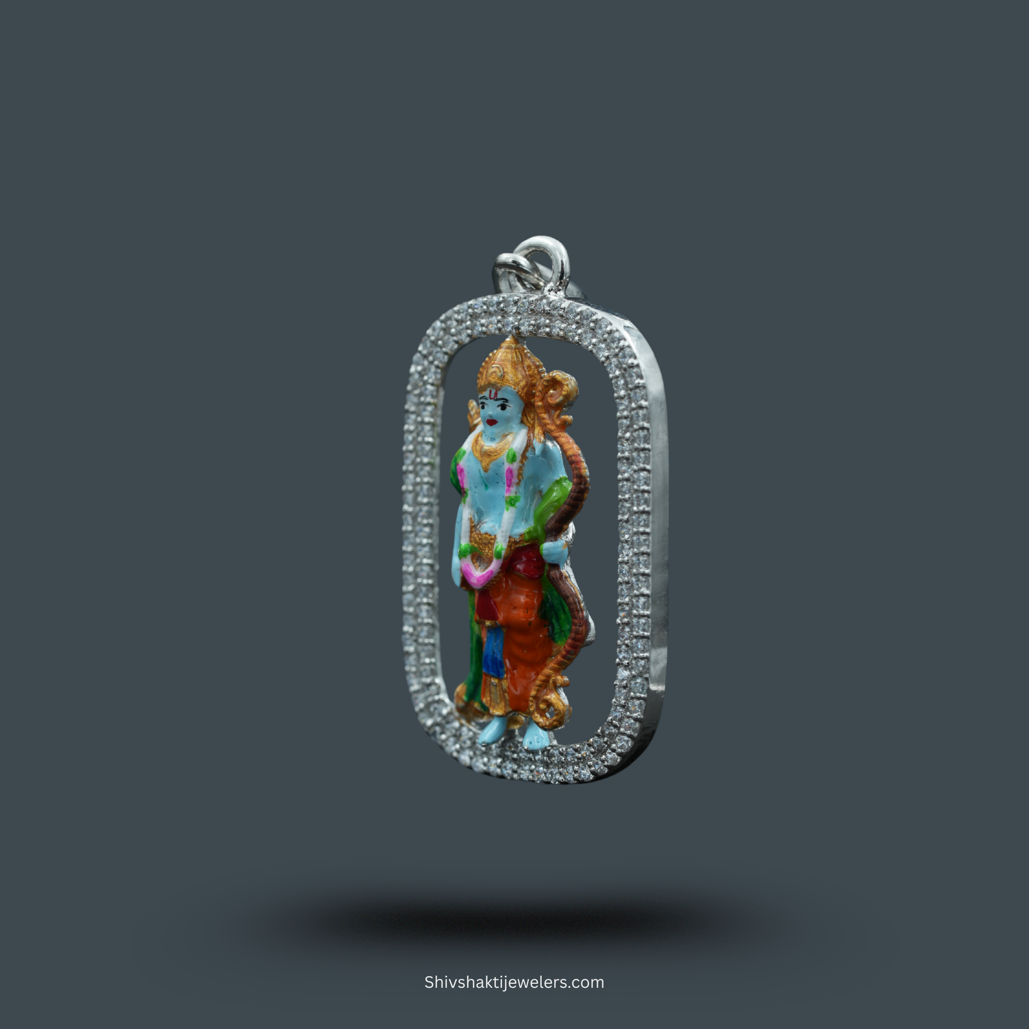 SSJ 925 Sterling Silver Shree Ram Ji Pendant – Bow Pose Devotional Jewellery