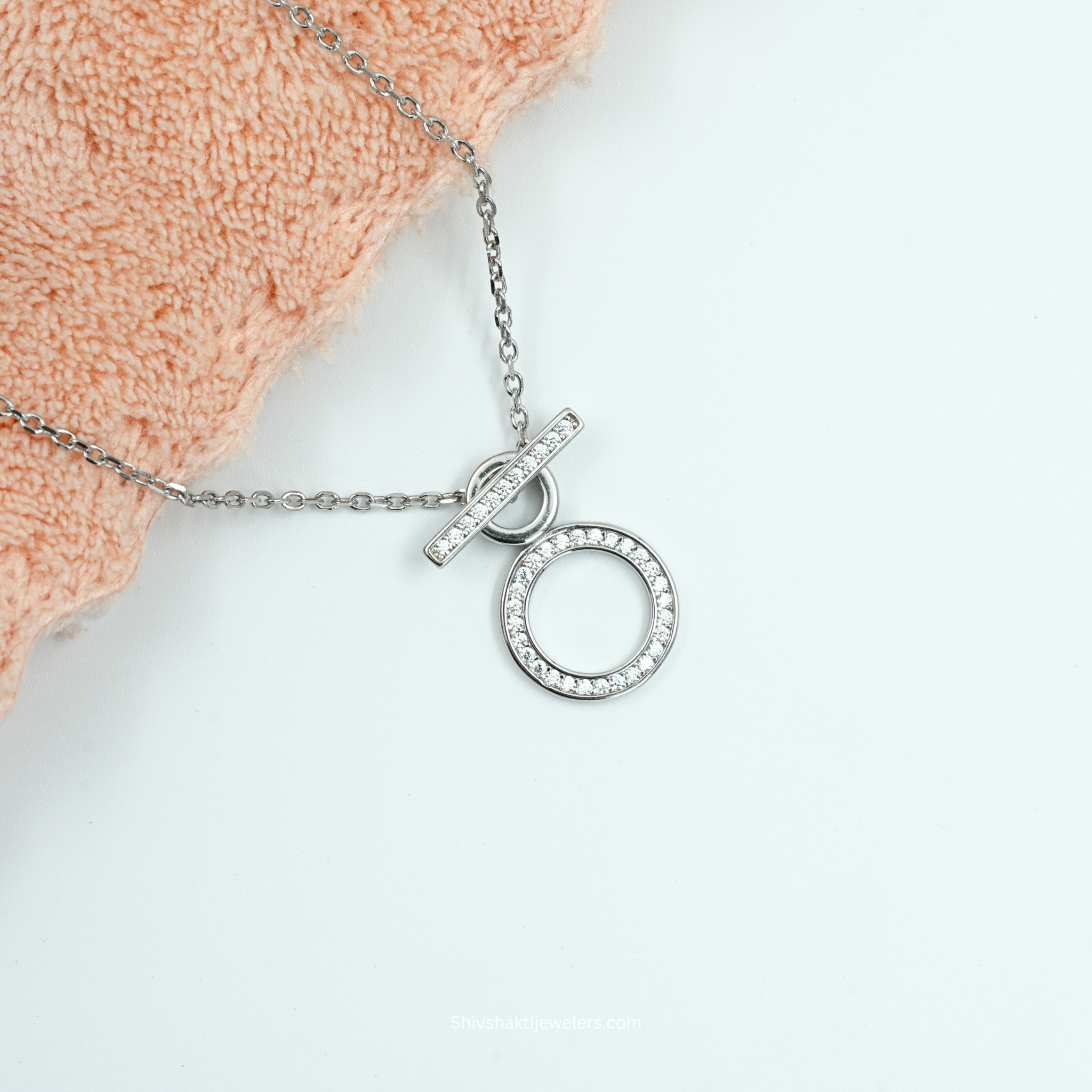 Sterling silver minimalist circle necklace for women India