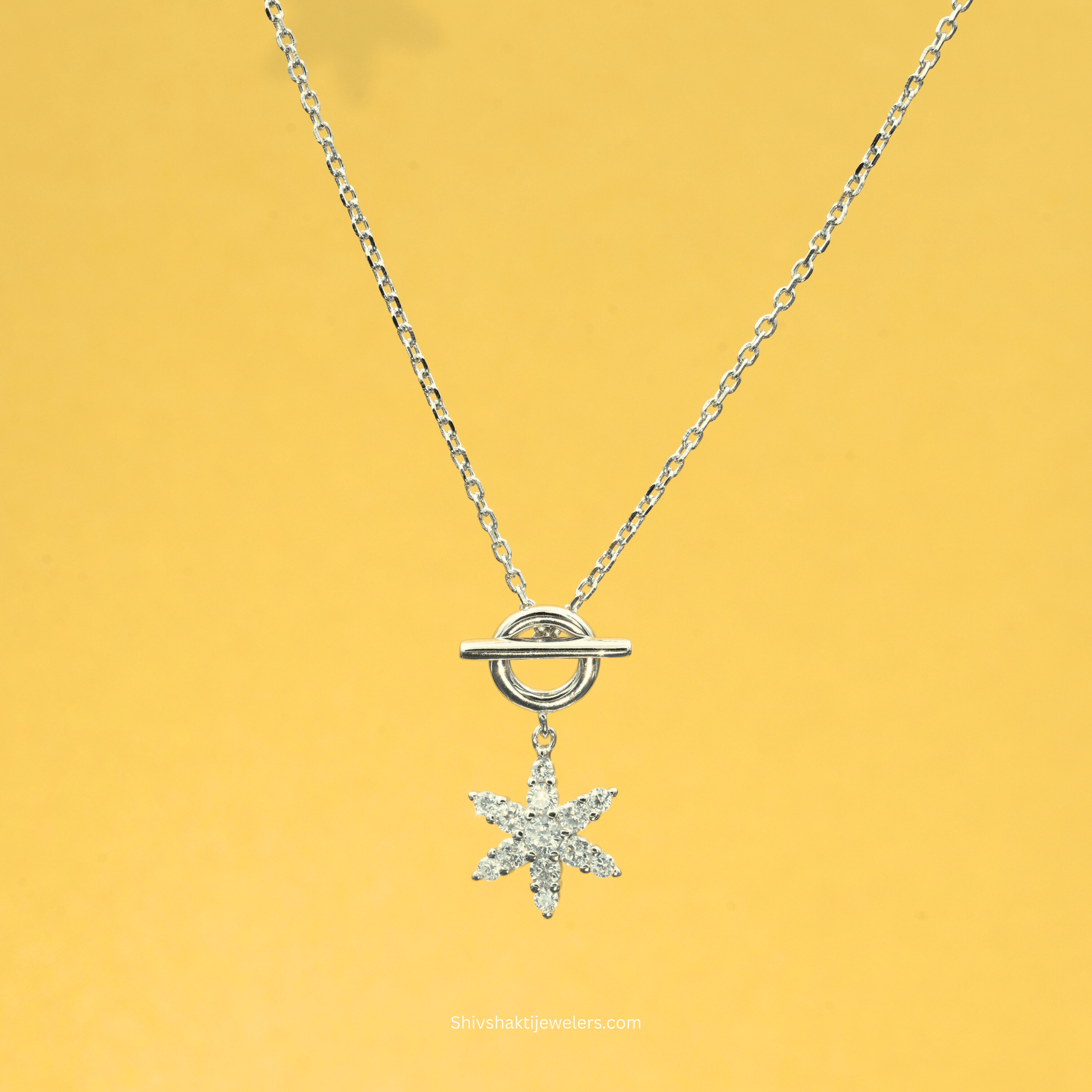 Sterling silver star-shaped pendant necklace for women India